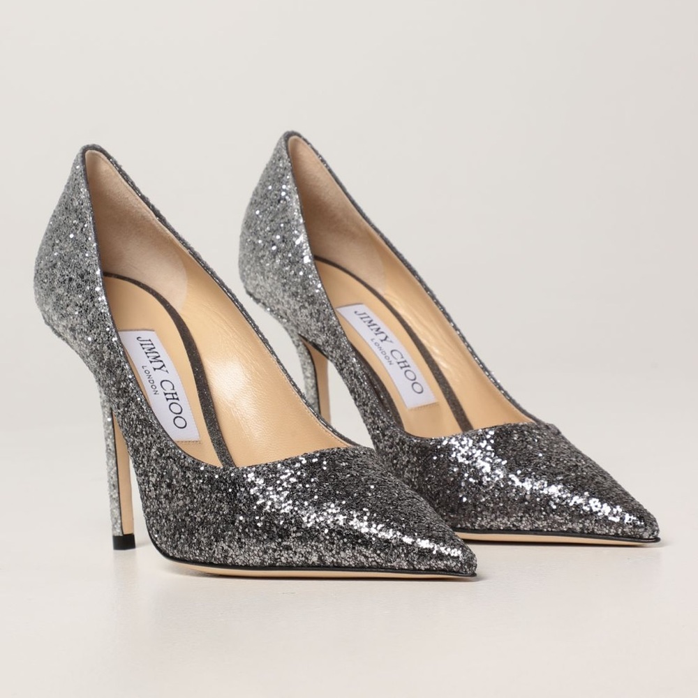 Jimmy Choo Love 100 Glitter Pump Heels | Size 38